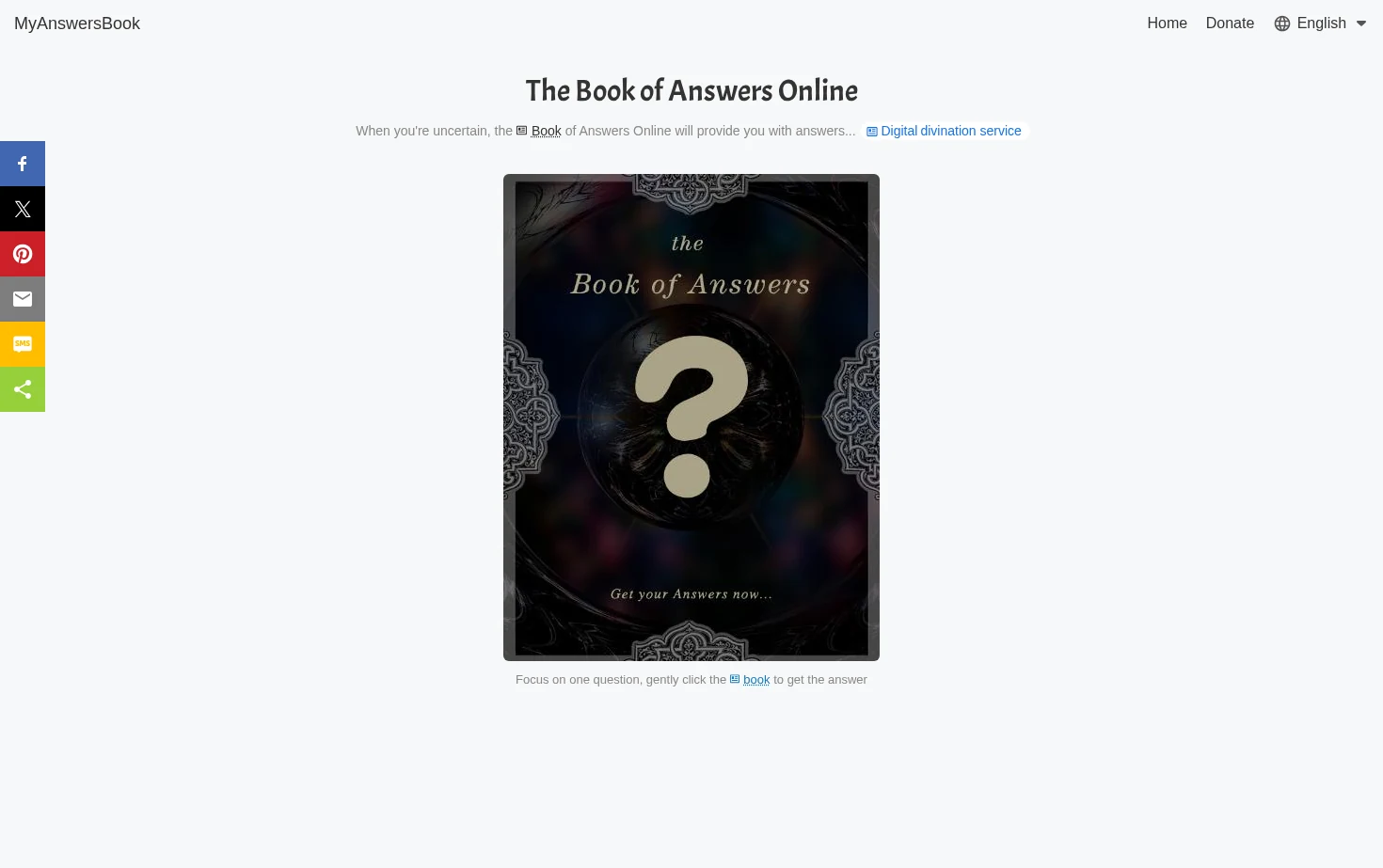 The Book of Answers Online 页面快照